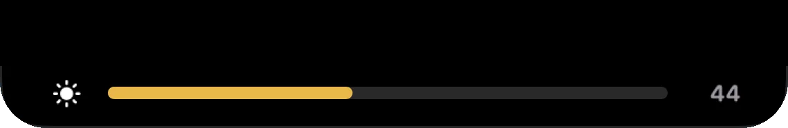 A brightness level bar sliding out of the MacBook notch.
