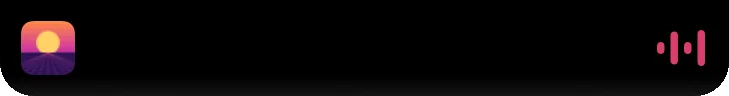 Album artwork and moving bars beside the closed notch while music plays.