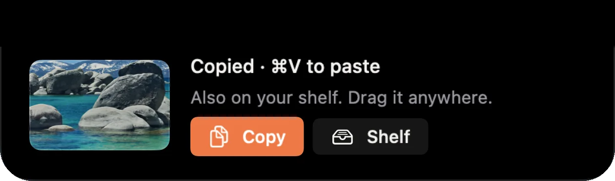 A fresh screenshot peeking out below the MacBook notch, ready to paste.